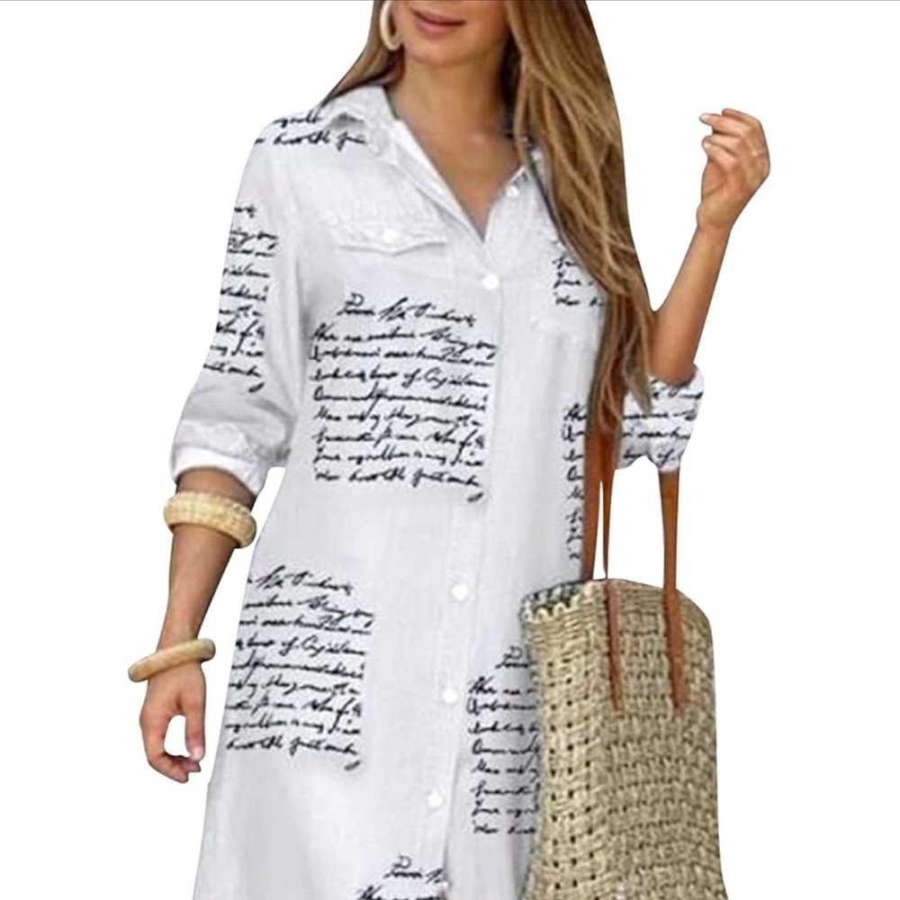 Script Dress - Shirt Dress